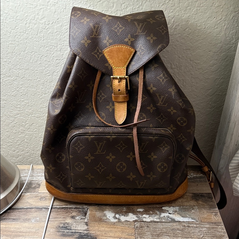 Louis Vuitton Monogram Backpack in Rich Brown and Tan